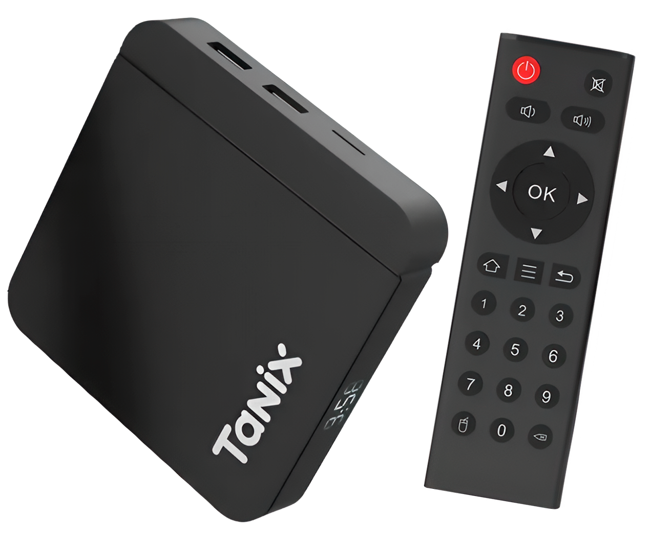 Tanix W2 с пультом управления — ТВ-приставка на прозрачном фоне